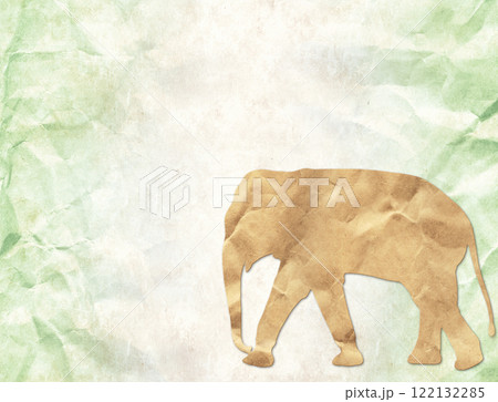 Eco background with elephant in paper cut style. Paper animal on carton backdrop. Ecology, global ecological resource, go green, zero waste concept. Environmental and conservation, wildlife protection Eco background with elephant in paper cut style. Paper animal on carton backdrop. Ecology, global ecological resource, go green, zero waste concept. Environmental and conservation, wildlife protection 122132285