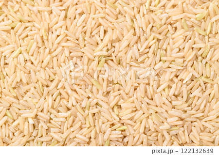 Organic Jasmine brown rice seed texture background, Thai Rice 122132639