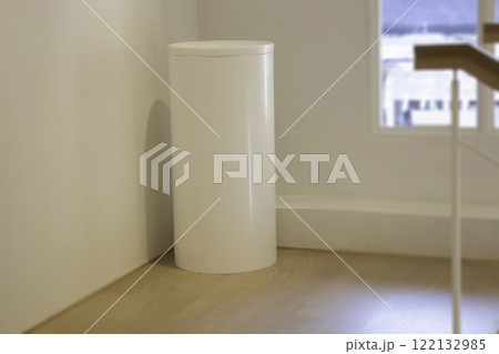 Coffee shop interior with white and wooden concept deisgn Coffee shop interior with white and wooden concept deisgn 122132985