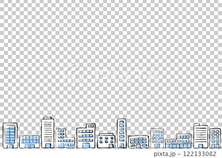 以畫筆描邊手繪的城市景觀插圖 122133082