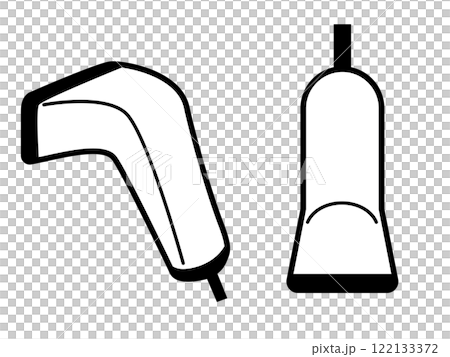 シンプルなバーコードリーダーのイラスト　店舗や倉庫管理やキャッシュレス決済を象徴するアイコン 122133372