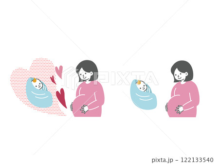 シンプルで可愛い妊婦さんのイラスト シンプルで可愛い妊婦さんのイラスト 122133540