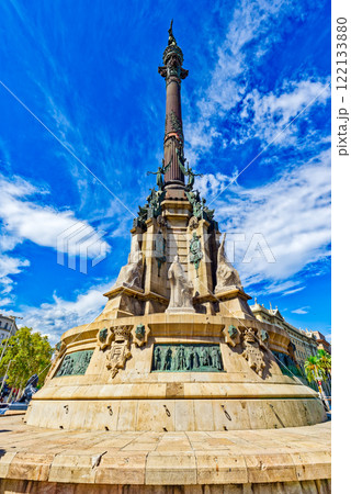 Monument of Columbus in Barcelona. Monument of Columbus in Barcelona. 122133880