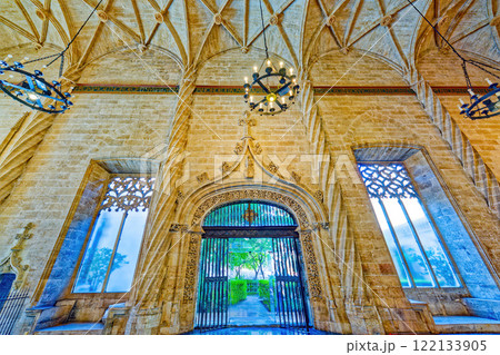 Valencia. Silk Exchange Valencian Gothic-style building . Valencia. Silk Exchange Valencian Gothic-style building . 122133905