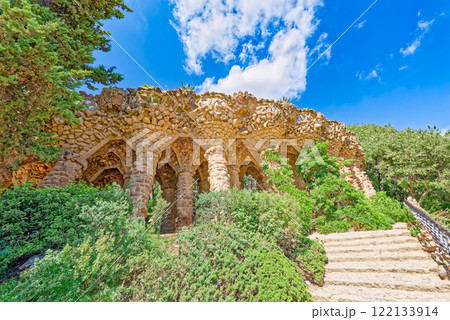 Barcelona. Gorgeous and amazing Park Guel . Barcelona. Gorgeous and amazing Park Guel . 122133914