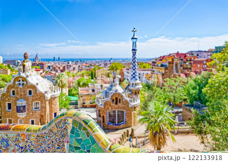 Barcelona. Gorgeous and amazing Park Guel . 122133918