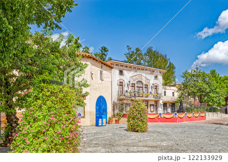 Typical landscapes ,authentic Catalan cozy streets in Spain. 122133929