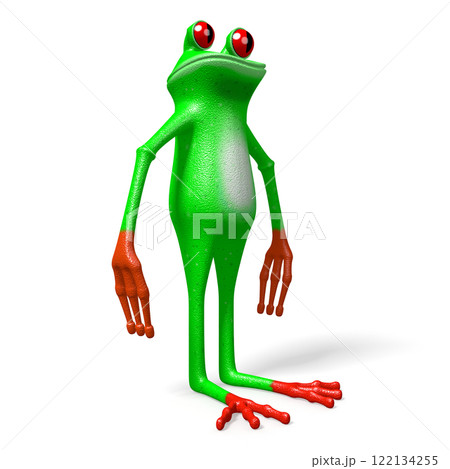 Cartoon frog on white background Cartoon frog on white background 122134255
