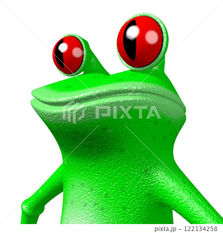Cartoon frog on white background 122134258