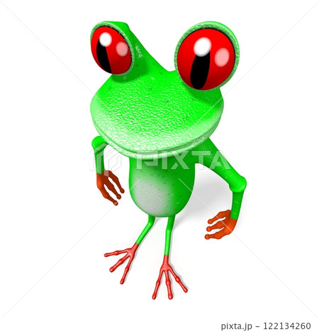 Cartoon frog on white background 122134260