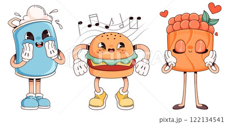 Fastfood cartoon character collection Fastfood cartoon character collection 122134541