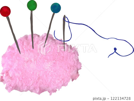 カラフルな待ち針と刺繍糸　裁縫道具　手芸 122134728