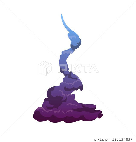 Vector illustration of smoke trail in blue and purple colors, isolated on white background. Vector illustration of smoke trail in blue and purple colors, isolated on white background. 122134837