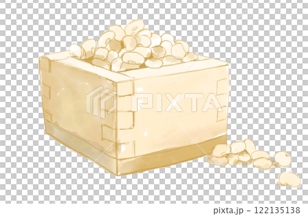 現實正方形中節分豆的水彩插圖 122135138