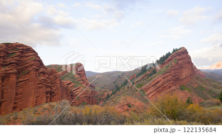 Jeti Oguz canyon or Seven Bulls Rocks in Issyk-Kul Region, Kyrgyzstan Jeti Oguz canyon or Seven Bulls Rocks in Issyk-Kul Region, Kyrgyzstan 122135684