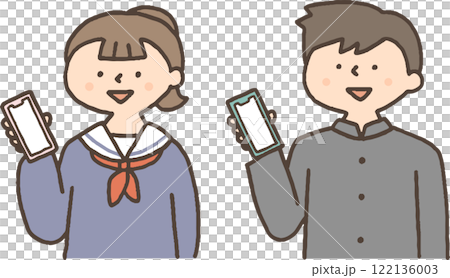 有智慧型手機的男性和女性學生 122136003