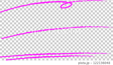 手描き風の曲線素材(ピンク) 手描き風の曲線素材(ピンク) 122136048