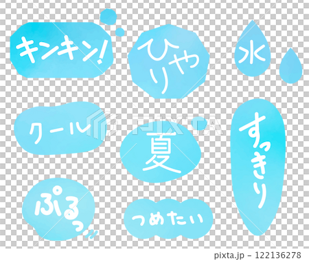 Blue/light blue cold image motif material and text 122136278