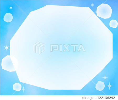 氷をイメージした青色・水色の冷たいイメージモチーフ素材 122136292