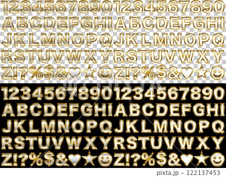 文字フチ1金、6白 122137453