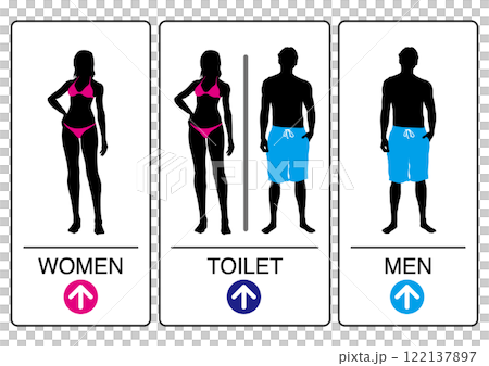 廁所標記直線方向 廁所標記直線方向 122137897