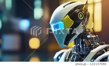 未来を見つめるヒューマノイドロボット 122137940