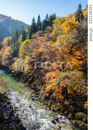 国道257号線沿い・馬瀬川の紅葉《岐阜県清見町》 122138101