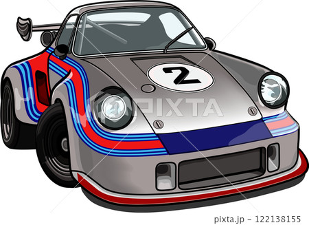 グレーの記念碑的なレーシングカー　イラスト　 122138155