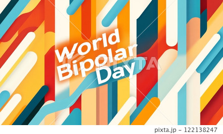 World Bipolar Day features contrasting colors and stripes symbolizing mood swings 122138247