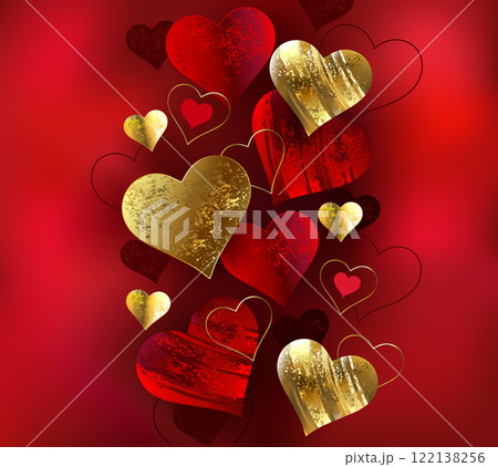 Golden and red valentines 122138256
