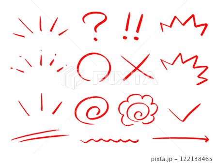 おしゃれでシンプルな手書き風素材セット おしゃれでシンプルな手書き風素材セット 122138465