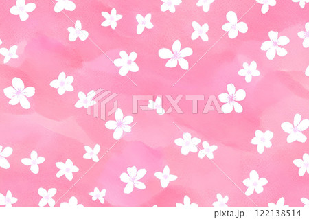 赤い和紙に桜の花 122138514