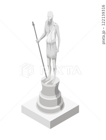 Monument icon isometric. Symbol of monumental art. Famous national memorial on white background. Vector cartoon illustration Monument icon isometric. Symbol of monumental art. Famous national memorial on white background. Vector cartoon illustration 122139316