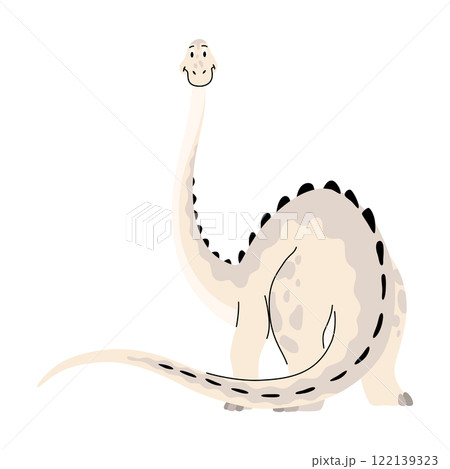 Cartoon dinosaur baby. Prehistoric funny little monster for children theme. Cartoon character in flat style. Vector illustration isolated on white background 122139323