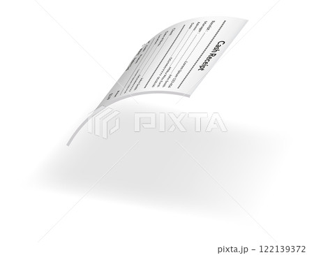 Payment check or receipts with shadow. Curved financial paper, purchase invoice. Buying, bill or calculate pay. Receipt the seller form Payment check or receipts with shadow. Curved financial paper, purchase invoice. Buying, bill or calculate pay. Receipt the seller form 122139372