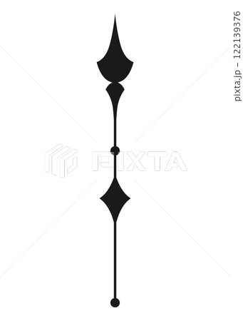 Clock pointer arrow. Black silhouette chronometer element. Clock arm. Watch hands, isolated time pointer. Vector cartoon illustration 122139376