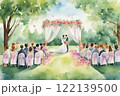 公園のウェディングドレスを着た人々 公園のウェディングドレスを着た人々 122139500