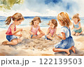夏の海で遊ぶ子供たち 夏の海で遊ぶ子供たち 122139503