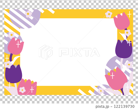 Pop tulip frame illustration 122139730