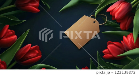 バレンタインデーのモチーフとコピースペース 122139872