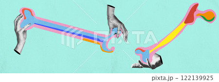 Creative depiction of human bone structure and human hands on min background. Anatomy themes. Conceptual art design. Creative depiction of human bone structure and human hands on min background. Anatomy themes. Conceptual art design. 122139925