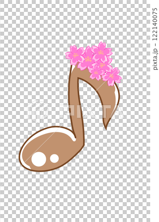 桜の付いた音符 122140075