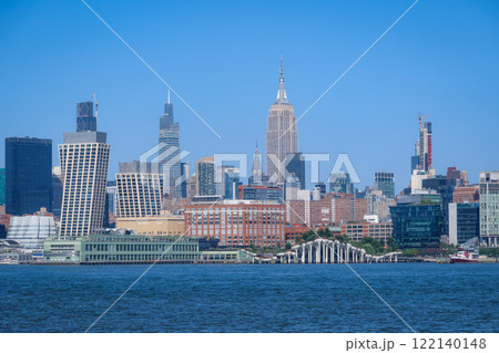 Manhattan skyline viewed from Hoboken. New York, USA. August 25, 2024 Manhattan skyline viewed from Hoboken. New York, USA. August 25, 2024 122140148