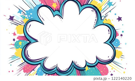 コミック風爆発デザインフレーム コミック風爆発デザインフレーム 122140220