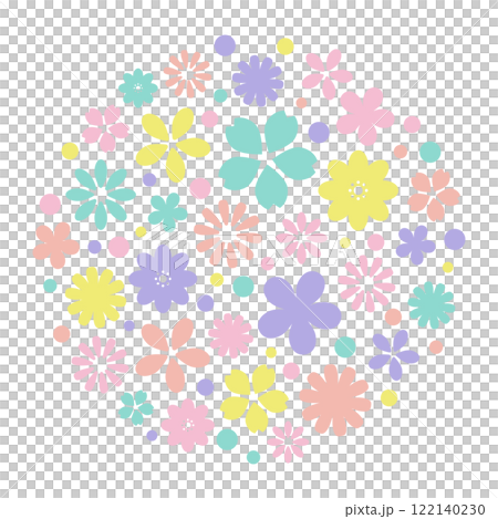 Simple background material with various floral patterns 122140230