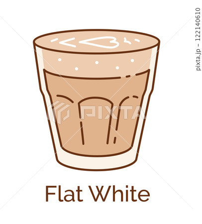 Vector illustration of Flat White Coffee 122140610