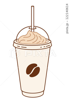 Takeaway Coffee cup with whipped cream 122140614