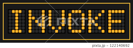 Orange color led banner in word invoke on black background 122140692