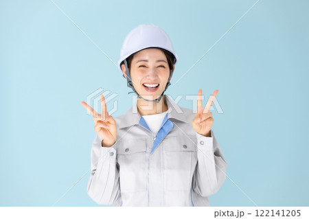 女性 作業着 ヘルメット ピース 女性 作業着 ヘルメット ピース 122141205
