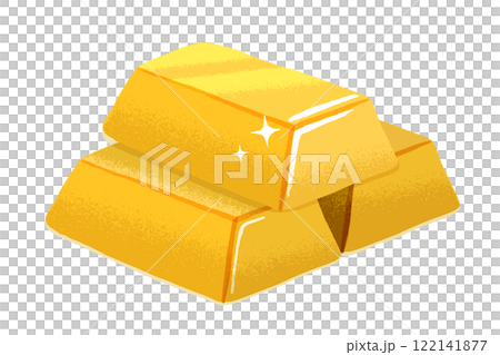 兩層堆積的金條插畫素材 122141877